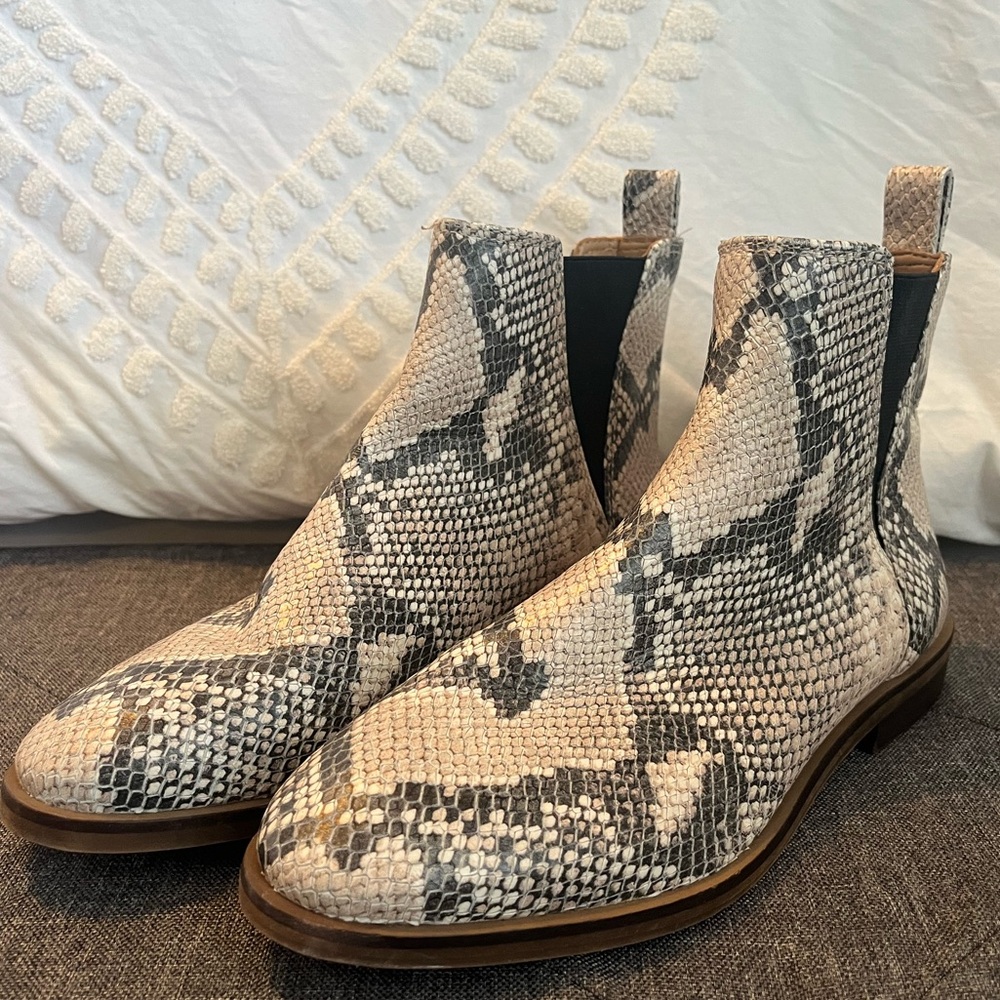 Lucky Brand Snakeskin Ankle Boots - Picture 1 of 6